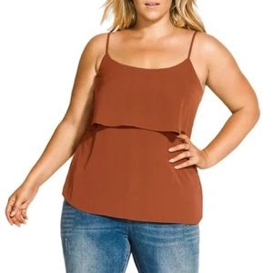 City Chic tank shell camisole in Spice